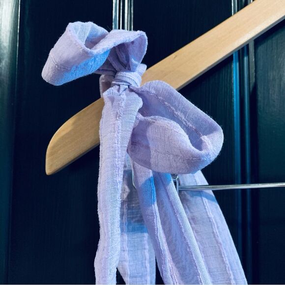 Altard State Bows Above Lavender Purple Ruffle Tie Shoulder Tiered Dress | Small - Picture 4 of 7